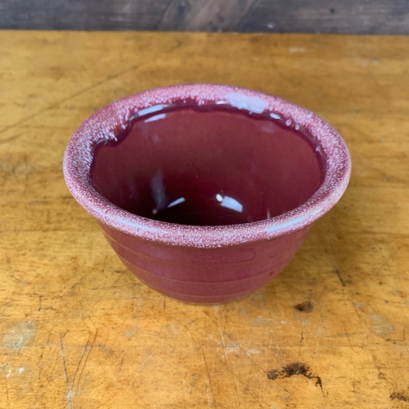 Vtg Western Stoneware Burgundy Ringed Bowl - Picture 2 of 7